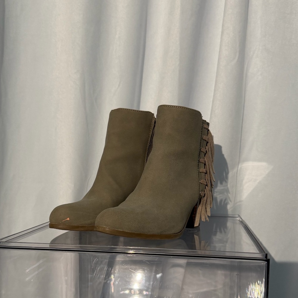 Fringe Suede Ankle Boots